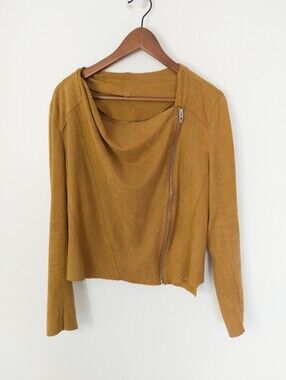 BLANK NYC Drape Front Faux Suede Asymmetrical Moto Jacket Medium